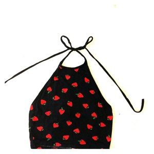 strawberry halter top (self tie)